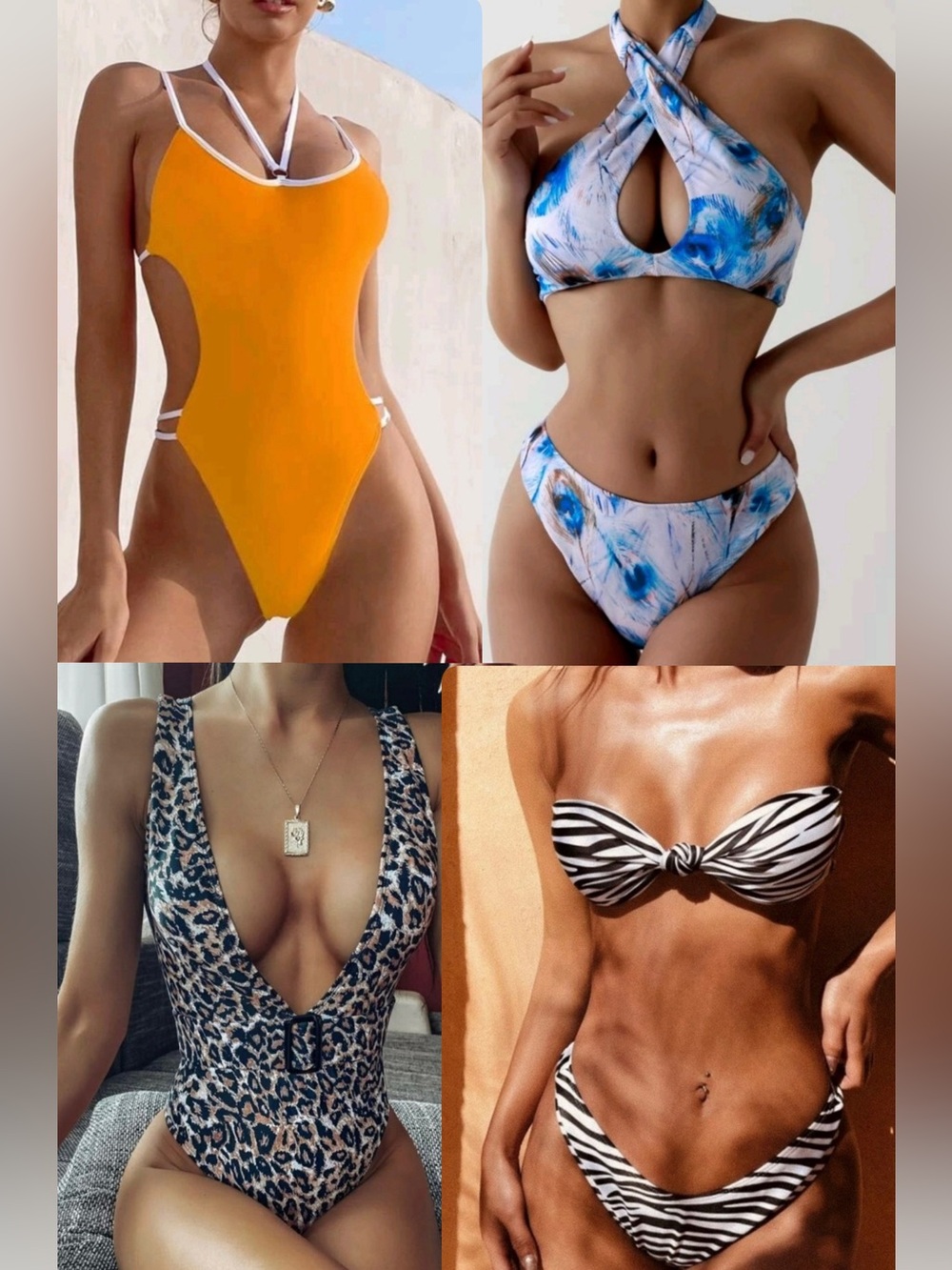 🔥SUMMER SALE🔥Women’s 4 Sets of Swimsuit One Piece and Bikini Bundle